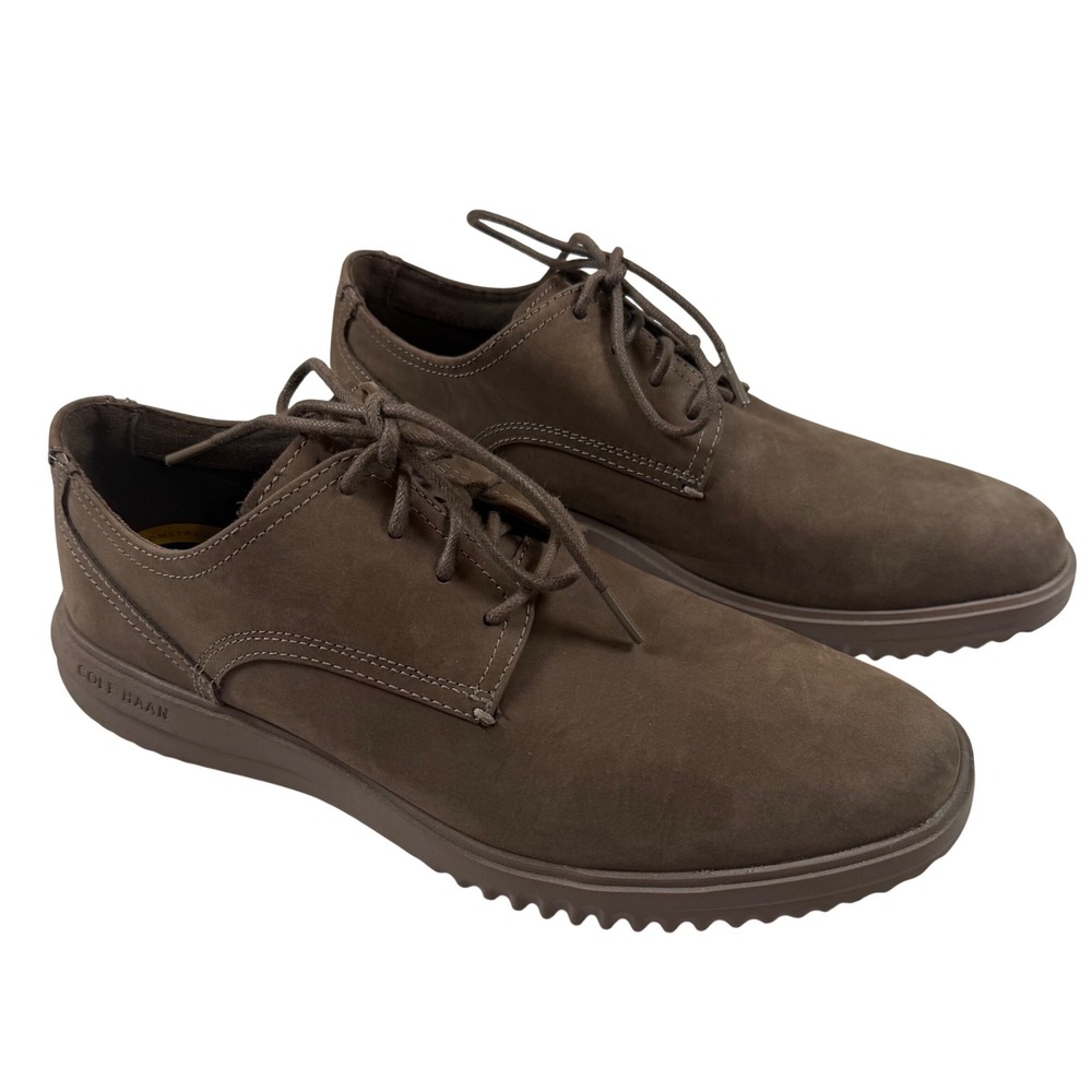 Cole Haan Grand Plus Taupe/Brown Nubuck Oxford Shoes Mens C34383 Casual Dress